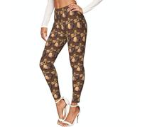 Beaver Working Print - Leggings elásticos para mujer, no se transparentan, Negro, S