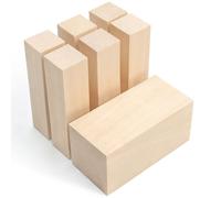 BeaverCraft BW7 Bloques de Madera de Tilo para Tallado - Kit de 7 Piezas de Madera Blanda para Manualidades - Bloques sin Terminar para Tallado y Whittling