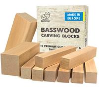 BeaverCraft Cubos Madera Juego de Bloques de Madera de Tilo para Tallar BW10 Madera de Tilo/Basswood para Tallar Bloques de Madera Tallado de Madera Maderas para Manualidades