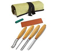 BeaverCraft, Juego de Cinceles para Tallar Madera SC01 Kit de Herramientas para Tallar Madera en Bolsa Rodante con Kit de Compuesto para Pulir de Cuero Gubias Radiales Cinceles Planos Gubias Dobladas