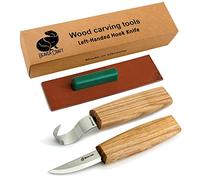 BeaverCraft, Juego de Cuchillos para Tallar Cucharas de Madera S01L Cuchillo de Gancho para Zurdos Cuencos y Tazones Kuksa para Principiantes Kit de Tallado de Madera Profesional para Zurdos