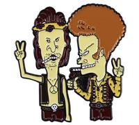 Beavis and Butt-Head Butthead Comedia animada serie de televisión de dibujos animados hippie hippy años 60s 70s paz amor humo fumar cannabis CBD cáñamo marihuana 1.6 pulgadas esmalte insignia, 1.6