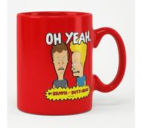 Beavis and Butt-Head Licenciado oficialmente Oh Yeah Taza cerámica de café (Rojo)