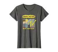 Beavis and Butt-Head Rocker Filled MTV Logo Camiseta, Mujer, Asfalto, XL