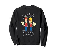 Beavis and Butt-Head Work Sucks Protest Signs Funny Cartoon Sudadera