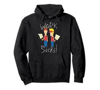 Beavis and Butt-Head Work Sucks Protest Signs Funny Cartoon Sudadera con Capucha