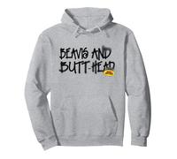 Beavis & Butt-Head Graffiti Texto Sudadera con Capucha, Unisex para Adultos, Gris Jaspeado, L