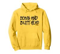Beavis & Butt-Head Graffiti Texto Sudadera con Capucha, Unisex para Adultos, Limón, M