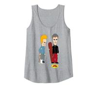 Beavis & Butt-Head Snowboard Deportes de Invierno Camiseta sin Mangas, Mujer, Gris Jaspeado, M