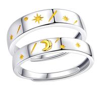 Beavorty 1 Juego Anillos De Ajustables Joyería De Dedo Chic Creativo Y Simple San Valentín 2 Piezas