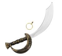 Beavorty 1 Juego Cosplay Espada Prop Pendientes Piratas Disfraz de Pirata Espada Cosplay para Fiesta Juguetes de utilería para Disfraz de Espada el plastico