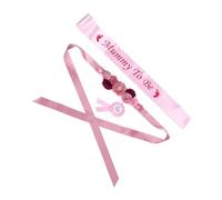 Beavorty 1 Juego mamá para ser faja papá para ser alfiler decoraciones para sillas de shower faja de shower para mami alijo de shower cinta de poliéster rosa