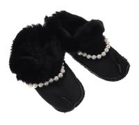 Beavorty 1 Par Forro de felpa Plantillas cálidas Plantillas para zapatillas revestimientos mujer acogedor desmontable pelo forro de zapatos plantillas de zapatos de invierno Black