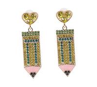 Beavorty 1 Par Pendientes Colgantes de Mujer Aretes de Rhinestone Geométricos Joyería y Perfectos o Graduación