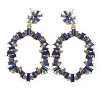 Beavorty 1 Par pendientes exagerados colgado Colgar pendientes de cuentas para mujer colgando largo lágrima grande del festival para mujeres colgante de oreja de acrílico Azul
