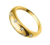 Beavorty 1 Pieza anillo estrella circonita gemstone delicado anillos de mujer oro medidor de anillos anillo de decoración de nudillos Anillo de moda anillo de dedo decorativo Circón Dorado