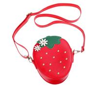 Beavorty 1 Pieza Bolso Bandolera De Fresa Mini Bolso De Hombro Tipo Bandolera Bolso De Fresa Bolso De Fresa Bolso De Hombro De Fresa para Bolso De Fresa Tejido Monedero para Metal Rojo