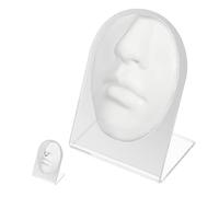 Beavorty 1 Set Modelo Facial Simulación para Práctica de Perforación en Nariz y Boca Flexible de Silicona con Soporte para Enseñanza en Hospitales