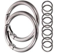 Beavorty 10 Anillos de Metal Redondos Cierre de Resorte para Organización de Llaves, Prácticos Llaveros Divididos Planos, Ideales para Manualidades DIY y Fabricación de Llaveros