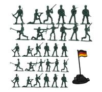 Beavorty 100 Figuras de Mini Soldados de Plástico en Miniatura, Set de 100 Soldaditos Militares en Color Verde Militar para Decoración de Mesa de Arena y Juegos, Modelos Pequeños