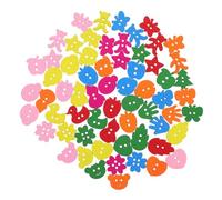 Beavorty 100 Piezas Botones de Costura de Madera Decorativos, Botones de Prenda Fáciles de Llevar y Almacenar, Ideales para Manualidades y Bricolaje Diseños Coloridos