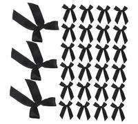 Beavorty 100 Piezas Lazos Miniatura Hechos a Mano Pequeños De Cinta Negros para Manualidades Accesorios De Cabello Decoración De Pasteles Bodas y Fiestas De Cumpleaños