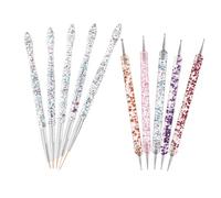 Beavorty 10piezas Herramientas para Uñas con Doble Punta para Decoración de Flores Pinceles Creativos para Esculpir y Dibujar Salón de Manicura