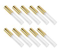 Beavorty 10piezas Tubo Para Brillo Labial De Circular Vacío De Plástico Diseño Para Mujer Dorado