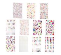 Beavorty 11 hojas Pegatinas de Rhinestone Autoadhesivas de Acrílico de Gemas Brillantes para Manualidades Decoración de Uñas y Fundas de Teléfono para Proyectos DIY y Ocasiones Especiales