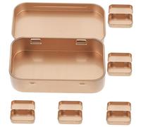 Beavorty 12 Piezas Caja De Almacenamiento De Hojalata Latas Rectangulares Con Bisagras Cajas Con Tapas Mini Food Containers Latas Vacías Con Bisagras Vestir Estaño Equipo Papelera Rose Gold