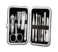 Beavorty 12piezas Cortaúñas De Acero Inoxidable Con Estuche Para Manicura y Pedicura Incluye Tijeras Alicates Removedor De Cutículas y Kit De Cuidado Personal Para Viajes y Uso Diario