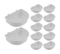 Beavorty 15 Tazones Colgantes para Jaula para Mascotas Fijación Ajustable, de Plástico Resistente Gris, Tamaño, Ideales para Alimentación y Agua en Viajes y Jaulas, Aptos para Perros