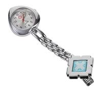 Beavorty 1Pieza Pocket Watch with Luminous Pointer Portable Alloy Clip Nurse Watch For Medical Professionals Elegant Heart Shaped Design For Nurses and Doctors