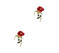 Beavorty 2 Broches De Rosa Con Alfileres Para Ojal Broches Creativos Para Mujer Accesorios De Disfraz Decoración Bonito Alfiler Rojo