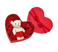 Beavorty 2 Cajas Caja De De Flor De Jabón Lujos Mercancías Anniversary Birthday Decoraciones Ramillete De Rosas Rojas De Cumpleaños Para Mujeres San Valentin Ramo Rojo Paño