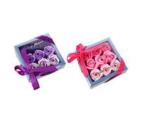 Beavorty 2 Cajas Caja De Rosa Flor De Rosa De Jabón Rosa De Jabón De Color Degradado Ramo De Rosas De Jabón De Flores Artificiales Ramo De Jabón Rosa Degradado Flor De Jabón