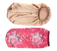 Beavorty 2 Gorros Elásticos De Seda Con Estampado Para Mujer Gorros Durag Gorros Rosas Para Mujer Gorro De Crochet Hecho A Mano Para Dormir Gorro De Satén Para Cabello Largo