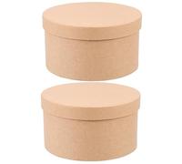 Beavorty 2 Juegos Caja De Torta Redonda Papel Kraft Redondo Cajitas Redondas Titular De La Galleta Contenedores Para Comida Recipiente De Postre Soportes Para Pasteles De Boda Tapas Khaki