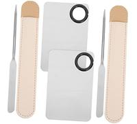 Beavorty 2 Juegos De Espátulas De Maquillaje 6 Unidades Inoxidable Paleta De Pintura Para Estuche De Cuero