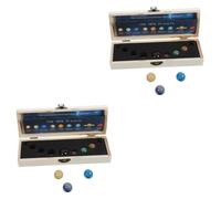 Beavorty 2 Juegos De Solar De Cristal Decoración De Escritorio De Oficina Figuras De Planetas Colectivos Planeta De Escritorio Adorno Mineral Nueve Planetas Figuras De