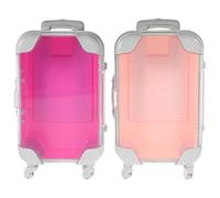 Beavorty 2 mini maletas para pestañas con simulación trolley diseño - Funda portátil para maquillaje, viaje y maquillaje, bonita, impermeable, para mujer