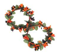 Beavorty 2 Piezas Anillos Decorativos para Velas con Guirnalda de Bayas Negras y Naranjas Simulación Realista para Halloween y Acción de Gracias para Centros de Mesa y Decoración de Salones