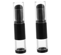 Beavorty 2 piezas Brocha de Maquillaje con Dispensador Recargable Pincel de Polvos Compacto para Viaje Diseño Ergonómico y Negras Suaves para Base y Polvo Suelto