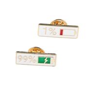 Beavorty 2 Piezas Broche De Poder Broches De Insignia De Cuello Broche De Diseñador Clips De Suéter Pasador De Chal Broche Creativo Pines De Batería Social Collar Aleación De Zinc