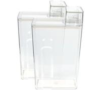 Beavorty 2 Piezas Caja de Almacenamiento para Detergente Líquido Transparente Cubo Recargable Multiuso con Tapa para Polvo y Loción de Unidades para Hogar Hotel y Restaurante