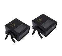 Beavorty 2 Piezas caja de embalaje de rosas paraca recuerdo portador aniversario organizador corazón compromiso mini caja de embalaje de flores contenedor de flores material de carton Black