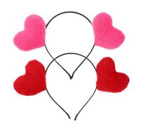 Beavorty 2 Piezas Diadema de San Valentin clip de diadema Tocado de San Valentín aro Poseedor Decoración temática de San Valentín decoración de cabeza de fiesta decoración de la cabeza tela
