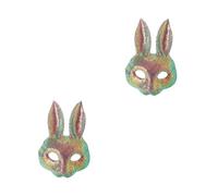 Beavorty 2 Piezas Máscara de Conejo de Lentejuelas Brillantes para Cosplay y Fiestas de Halloween Media Cara Animal con Diseño de Dibujos Animados Reutilizable y para Eventos de Disfraces