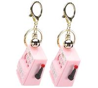 Beavorty 2 Piezas Mini Juguetes De Máquinas Tragamonedas Llavero Creativo para Fiesta Pequeño Ranura Maquina De Diminuto Keychains Retro Rosa El Plastico