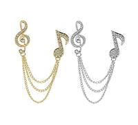 Beavorty 2 Piezas Pin de Musical para Hombres de Broches de Pecho con Cadenas para Broches de Diamantes de Imitación y Accesorios Elegantes y para Trajes y Moda